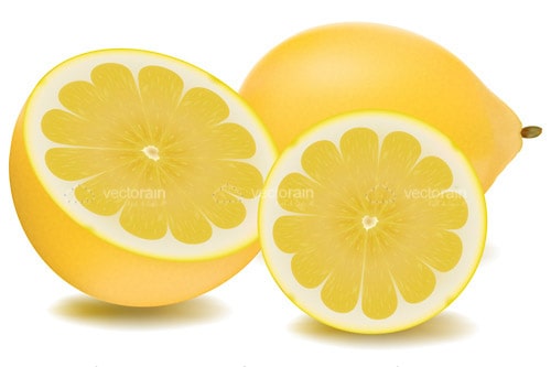 Sliced Lemons on a White Background